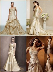 champagne colour wedding dress ideas