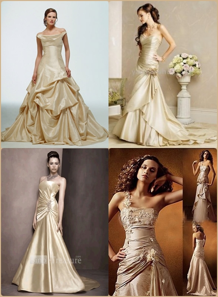 Below are some champagne wedding dress ideas that I found they look unusual 