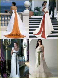 orange olive fall wedding dresses ideas