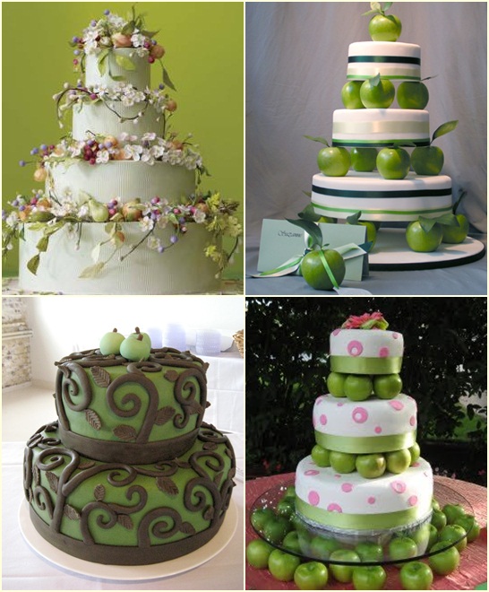 apple themed wedding cake