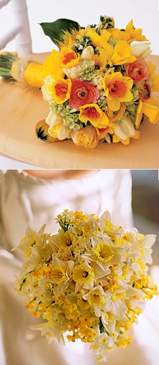 Daffodil spring wedding bouquet