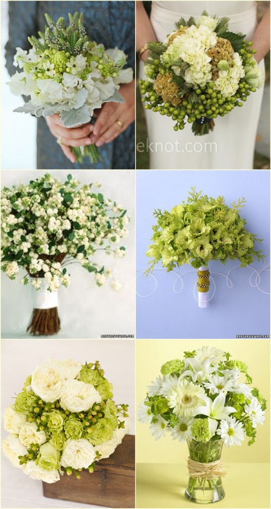 green white wedding bouquets