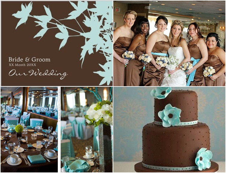 spring wedding colors blue chocolate