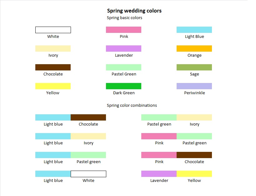 wedding colors for spring