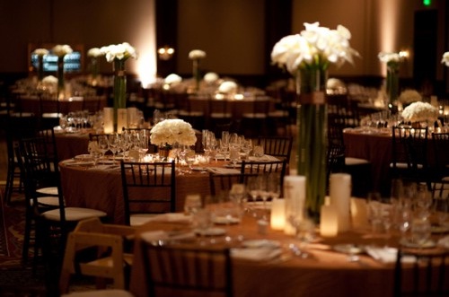candle centerpieces white flowers
