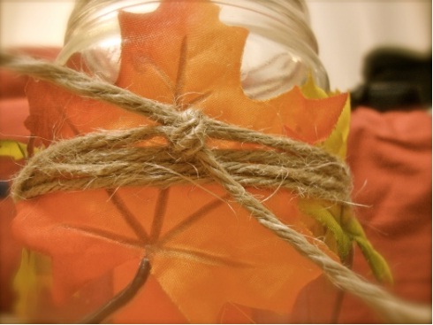 foliage mason jar candle centerpieces 