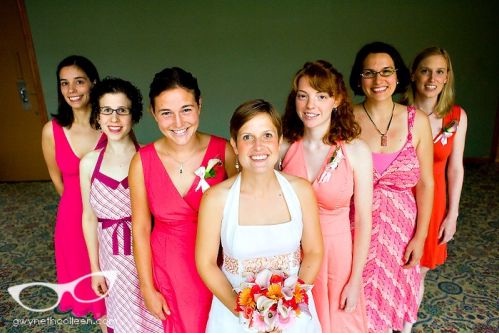 non-matching bridesmaid dresses