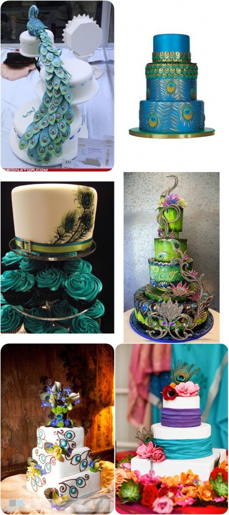peacock wedding cakes