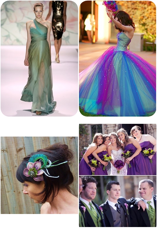 peacock wedding dresses