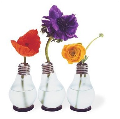 poppies light bulb vase centerpiece