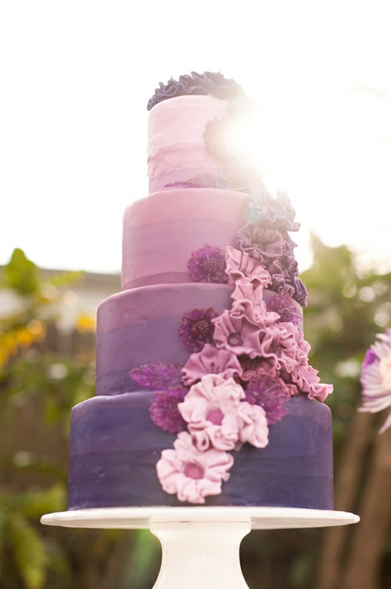 purple gradient ombre cake