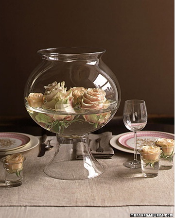 rose fish bowl centerpieces