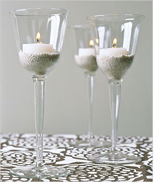 wineglasses candle holders
