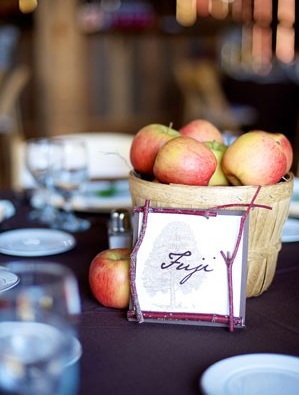apple basket wedding centerpiece