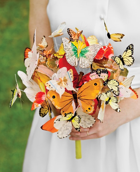 artificial butterfly wedding bouquet