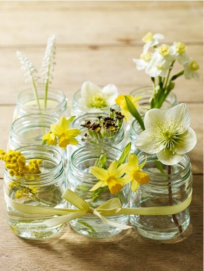 daffodil mason jar centerpieces