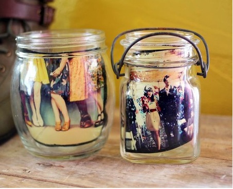 photo mason jar centerpieces