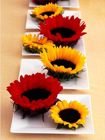 sunflower without stem centerpieces