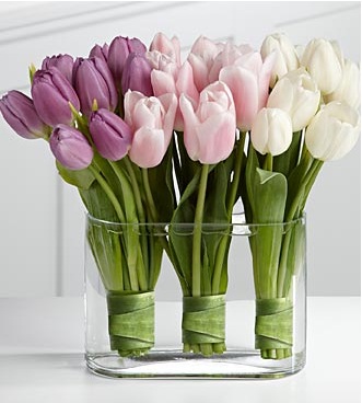 tulip ombre centerpiece