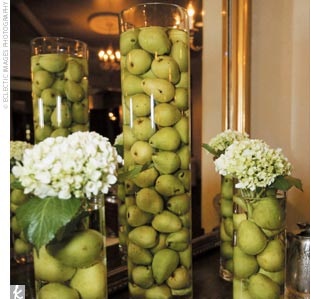 pear centerpieces tall vases
