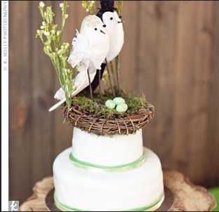 rustic bird wedding cake toppers