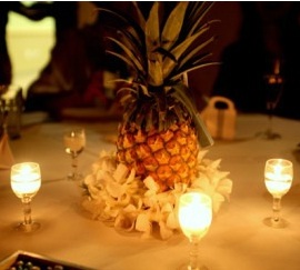 tropical pineapple centerpieces candles
