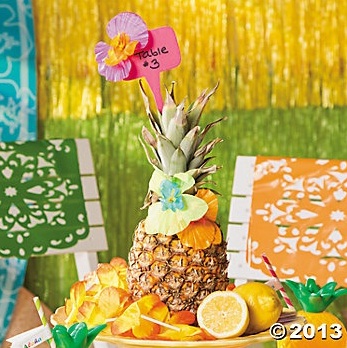 tropical pineapple vase centerpieces
