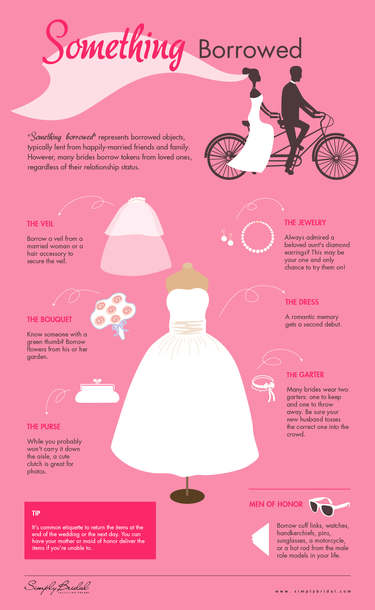infographic ideas for something borrowed for bride