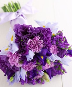 purple carnation bouquet - purple flowers for wedding