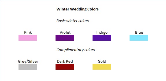 winter wedding colors scheme