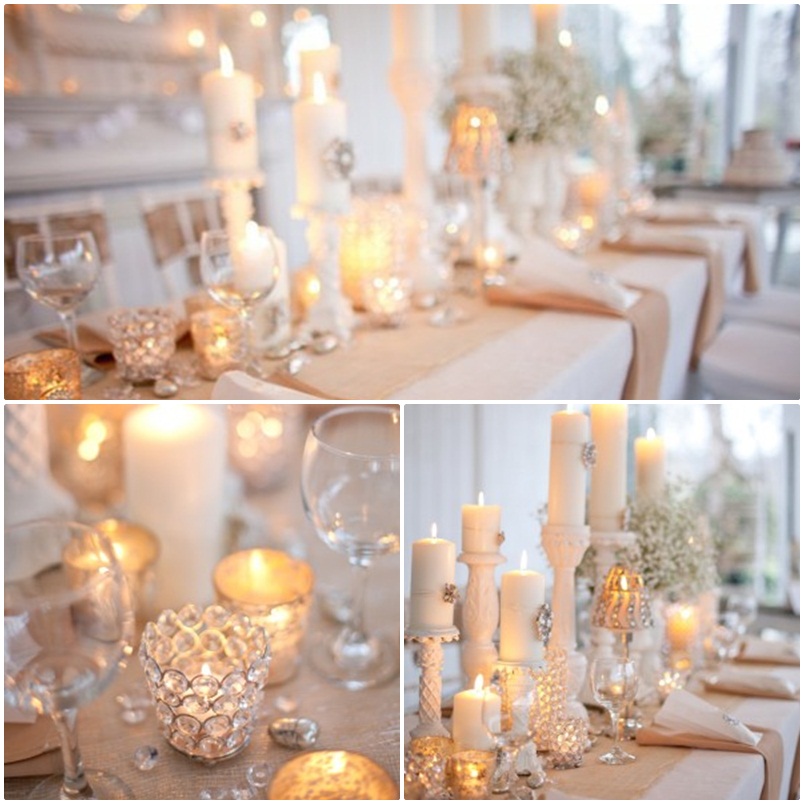 Glamorous Candle Wedding Centerpieces A Blog - Diy Glamorous Candle Holder Centerpiece