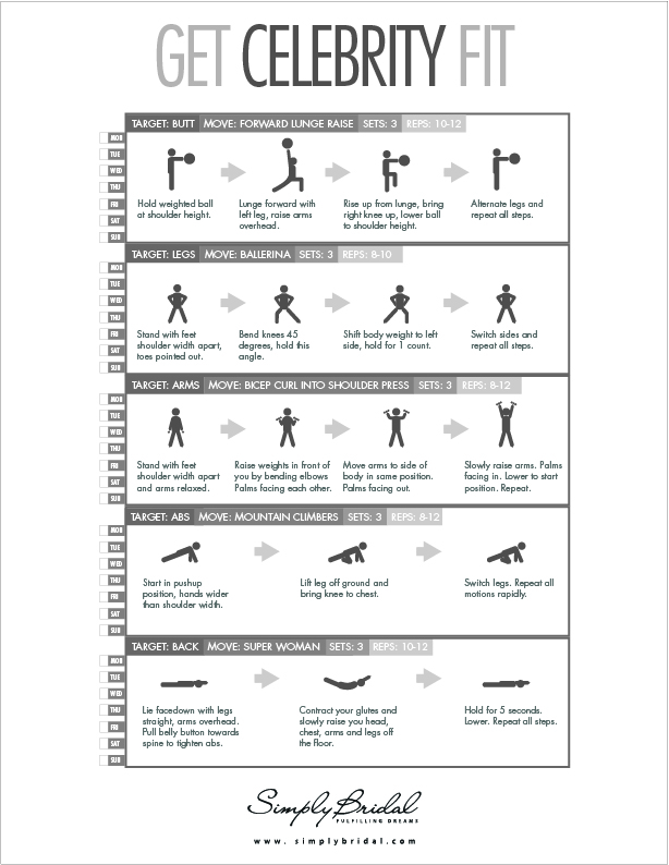 Get Fit Workout Schedule - Download and Print