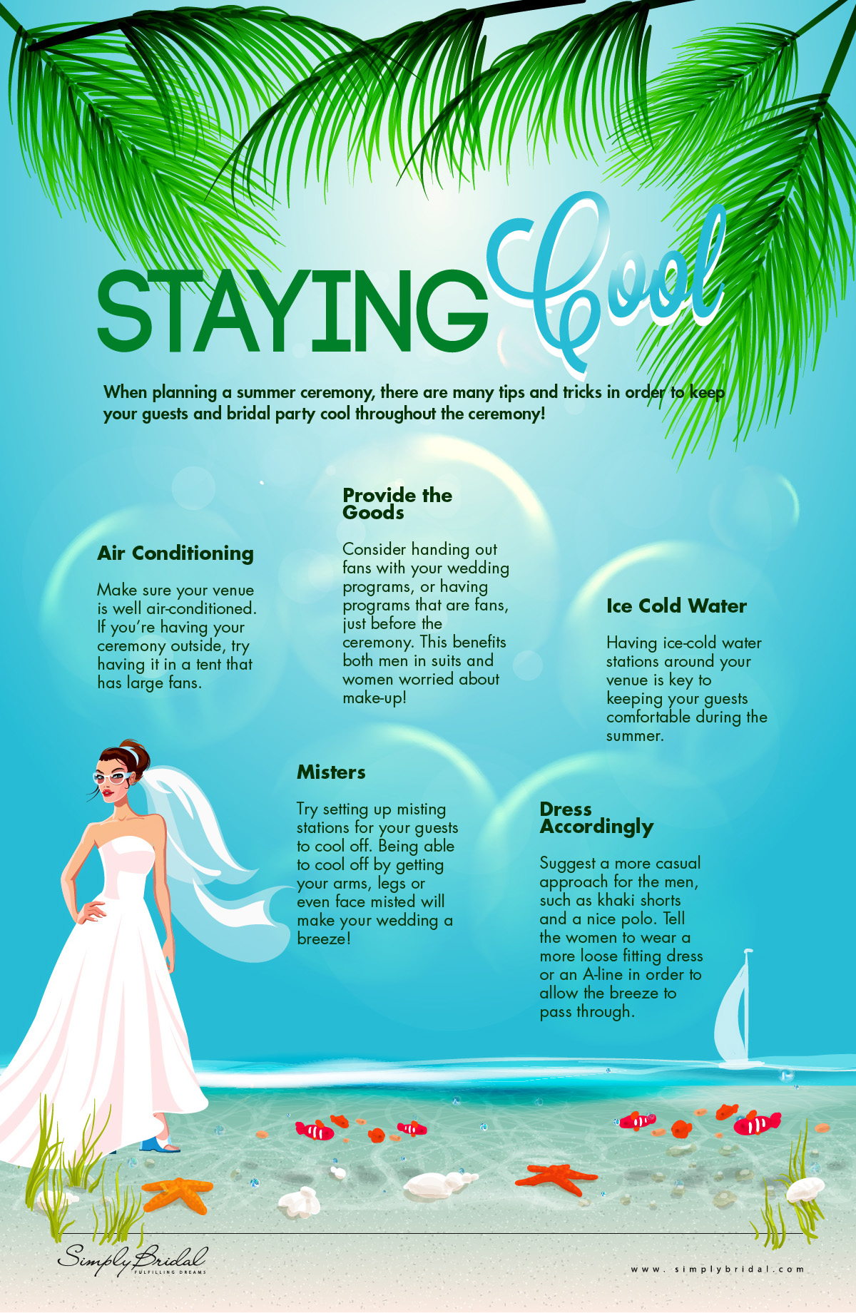 infographic how to stay cool at summer weddings